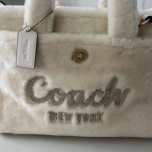 Coach Beige Faux Fur Tote Shearling BNWT